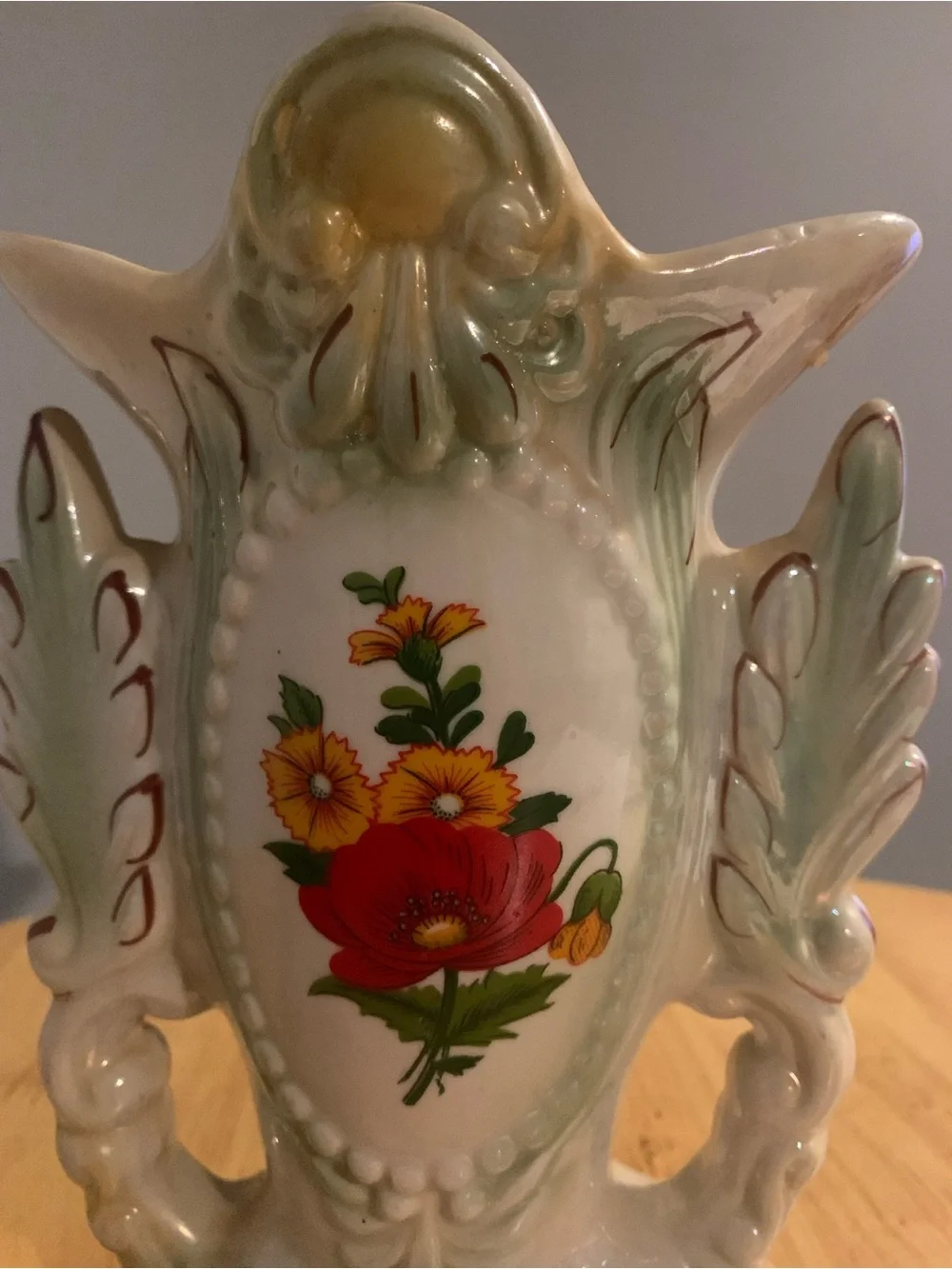 Vintage Pearlescent Lusterware Flower Vase